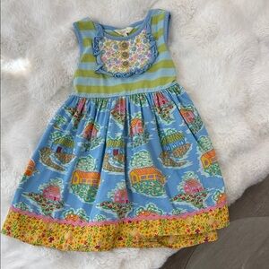 Matilda Jane Kids Dress with Floral and House Patterns